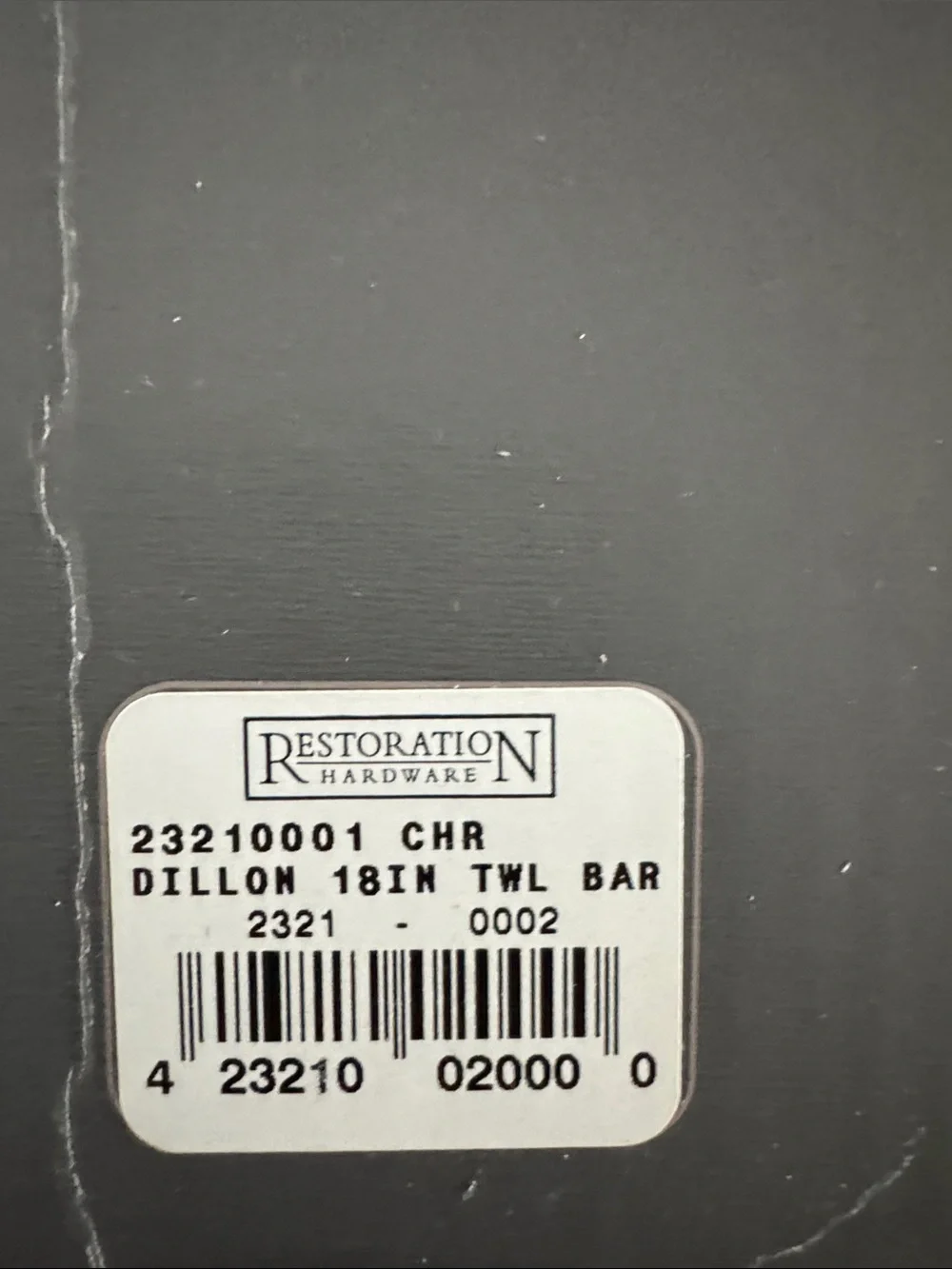 Dillon Polished Chrome 18” Towel Bar - Rare Restoration Hardware - New In Box!